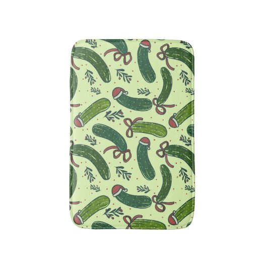 Eigenzinnig feestelijk kerstaugurken patroon badmat (Voorkant Verticaal)