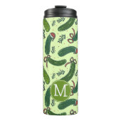 Eigenzinnig feestelijk kerstaugurken patroon thermosbeker (Voorkant)