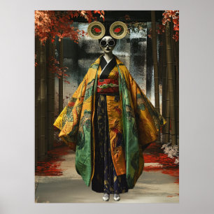 Eigenzinnig Geisha meisje Digitale kunst Poster