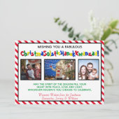 Eigenzinnig leuk drie foto's inclusief grillige feestdagenkaart (Staand voorkant)