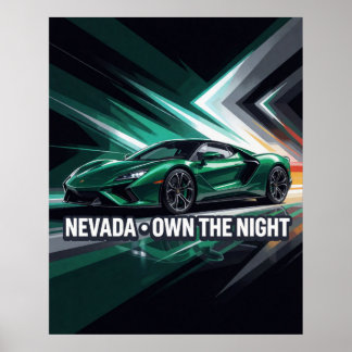 Eigenzinnig Nacht Bold Prestatievoertuig Poster