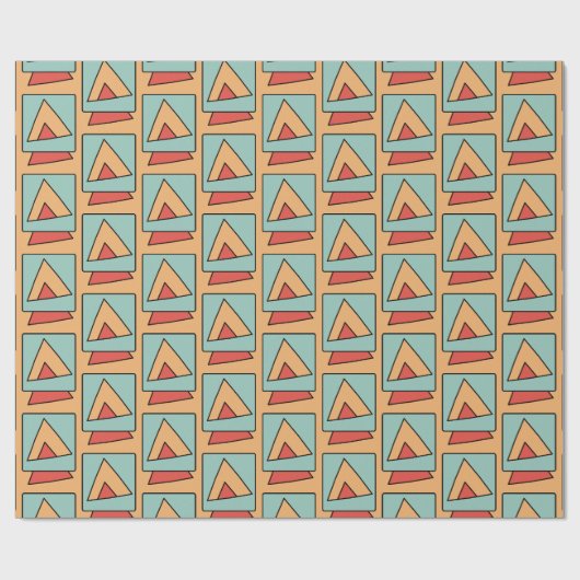 Eigenzinnig retro-patroon cadeaupapier (Vlak)