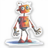 Eigenzinnig Robot ontwerp 2 Sticker (Voorkant)