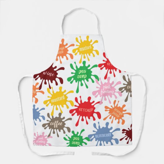 Eigenzinnig voedsel morst kleurrijk patroon schort (Voorkant)