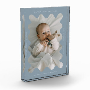 Eigenzinnig Wavy Lijst Pasgeboren Keepsake Blue Fotoblokken