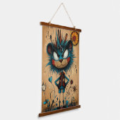 Eigenzinnige Abstracte Lion Character Art Hangend Wandkleed (Gebogen)