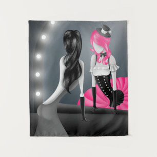 Eigenzinnige Ballerina & Danser reflectie Roze Wandkleed