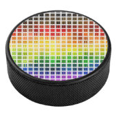 Eigenzinnige Boho Plaid Kleurrijke Gay Rainbow Pri Hockey Puck (3/4)
