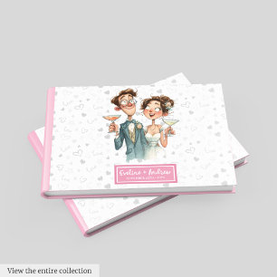 Eigenzinnige bruiloft gastenboek Funny Couple Wate