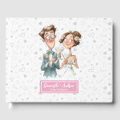 Eigenzinnige bruiloft gastenboek Grappig Waterverf (Voorkant)