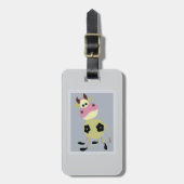 Eigenzinnige Cartoon Koe Fun Boerderij Dier Bagagelabel (Voorkant verticaal)