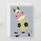 Eigenzinnige Cartoon Koe Fun Boerderij Dier Kaart (Voorkant)