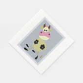 Eigenzinnige Cartoon Koe Fun Boerderij Dier Servet (Hoek)