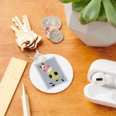 Eigenzinnige Cartoon Koe Fun Boerderij Dier Sleutelhanger