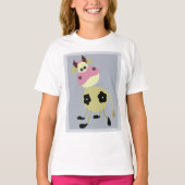Eigenzinnige Cartoon Koe Fun Boerderij Dier T-shirt (Voorkant)