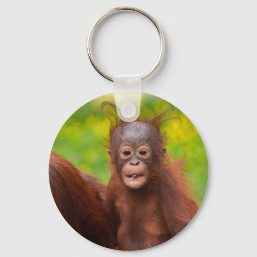 Eigenzinnige charme van een orang-oetan Baby Sleutelhanger (Voorkant)