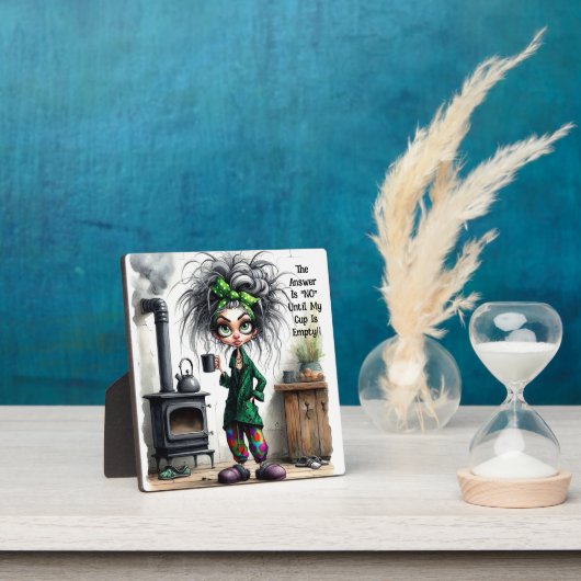 Eigenzinnige Coffee Lady Lege Cup Plaque met Ezel Fotoplaat (Insitu)