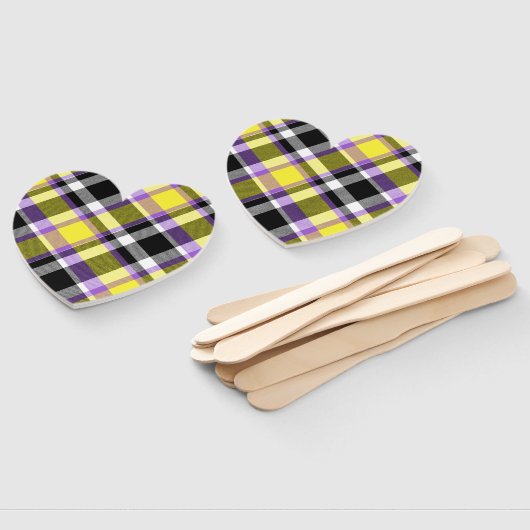 Eigenzinnige eclectische Boho Nonbinary Plaid Prid Handwaaier (Niet-gemonteerd)