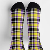 Eigenzinnige eclectische Boho Nonbinary Plaid Prid Sokken (Top)