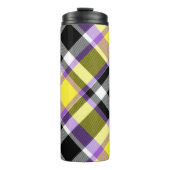 Eigenzinnige eclectische Boho Nonbinary Plaid Prid Thermosbeker (Voorkant)