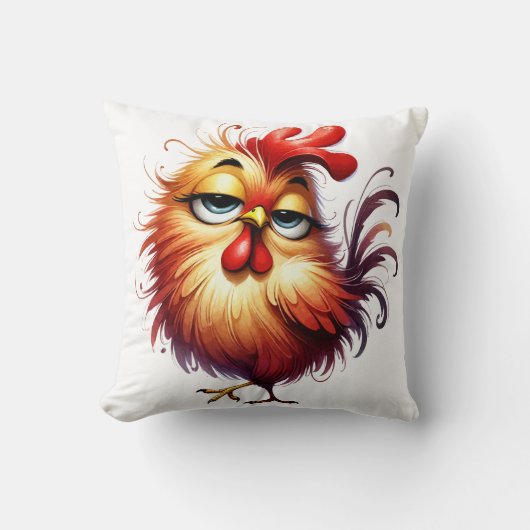 Eigenzinnige Fluffy Chicken Pillow - grillige deco Kussen (Voorkant)