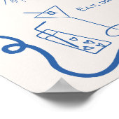 Eigenzinnige Franse Geïllustreerde Leuke Huwelijk  Poster (Hoek)