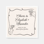 Eigenzinnige & grillige cocktails bruiloft servet (Voorkant)