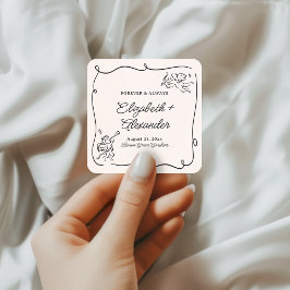 Eigenzinnige & grillige Cupido Cherubs bruiloft Vierkante Sticker