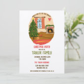 Eigenzinnige grillige hand getrokken kerstdiner pa kaart (Staand voorkant)