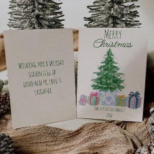 Eigenzinnige groene kerstboom Cadeaus niet-foto Feestdagenkaart