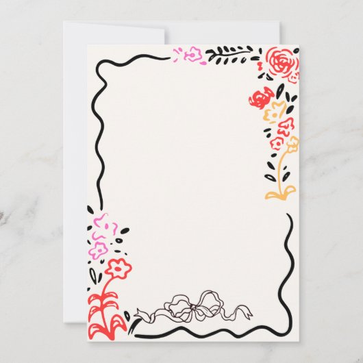 eigenzinnige hand getrokken boog krabbel golvende  kaart (Achterkant)