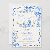 eigenzinnige hand getrokken boog krabbel golvende  kaart (Voorkant)