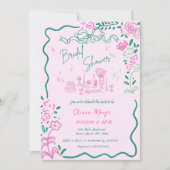 eigenzinnige hand getrokken boog krabbel golvende kaart (Voorkant)