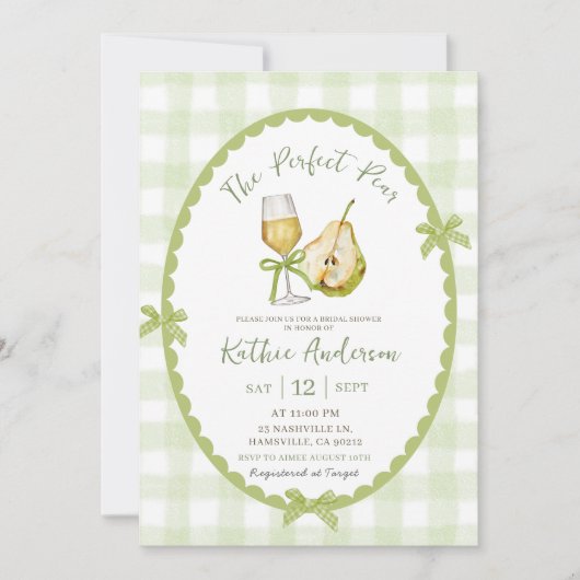 Eigenzinnige Hand getrokken illustratie Pear Vrijg Kaart (Voorkant)