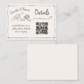 Eigenzinnige Hand Getrokken Trouwschoenen QR Code Informatiekaartje (Voorkant / Achterkant)