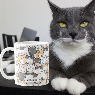 Eigenzinnige katten Aangepaste naam Koffiemok