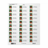 Eigenzinnige Kleurrijke Folk Art Abstracte Uil Etiket (Full Sheet)