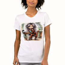 Eigenzinnige koffie Lady Daydreamin' T-shirt