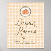 Eigenzinnige Little Pumpkin Baby shower Luier Raff Poster (Voorkant)