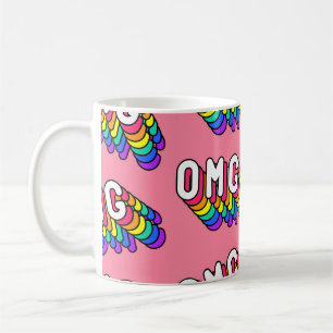 Eigenzinnige OMG Roze Comic Wallpaper Koffiemok