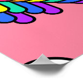 Eigenzinnige OMG Roze Comic Wallpaper Poster (Hoek)