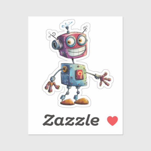 Eigenzinnige robots (ontwerp # 6) sticker (Vel)