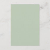 Eigenzinnige Sage Green Wedding RSVP QR Code Detai Informatiekaartje (Achterkant)