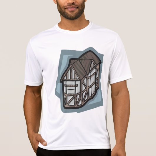 Eigenzinnige Tudor House middeleeuwse architectuur T-shirt (Voorkant)
