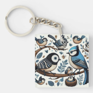 eigenzinnige vogels sleutelhanger