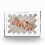 Eigenzinnige Wavy Lijst Newborn Keepsake Fotoblokken (Voorkant)