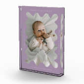 Eigenzinnige Wavy Lijst Pasgeboren Keepsake Paarse Fotoblokken (Rechts)