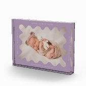 Eigenzinnige Wavy Paarse Lijst Newborn Keepsake Fotoblokken (Rechts)