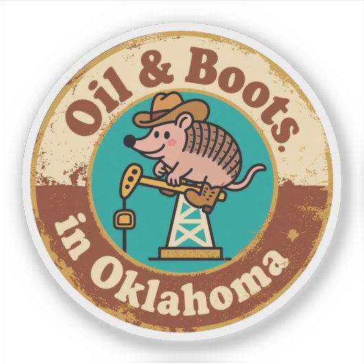 Eigenzinnige Westerne Charm_ Oklahoma Cowboy Armad Sticker (Voorkant)