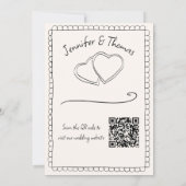 Eigenzinnige Whimsical Hand Drawn Doodle Save the Kaart (Achterkant)